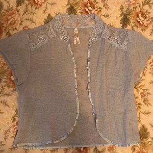 Lace short sleeved cardigan